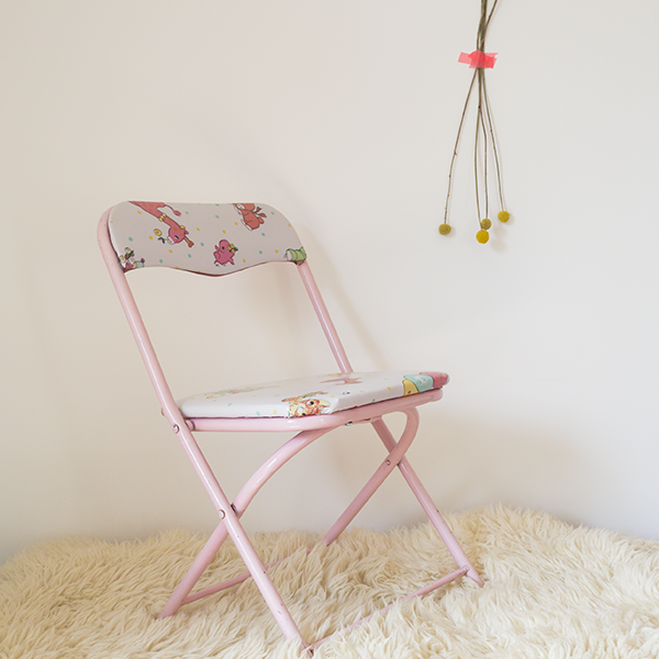 Chaise pliante enfant rose